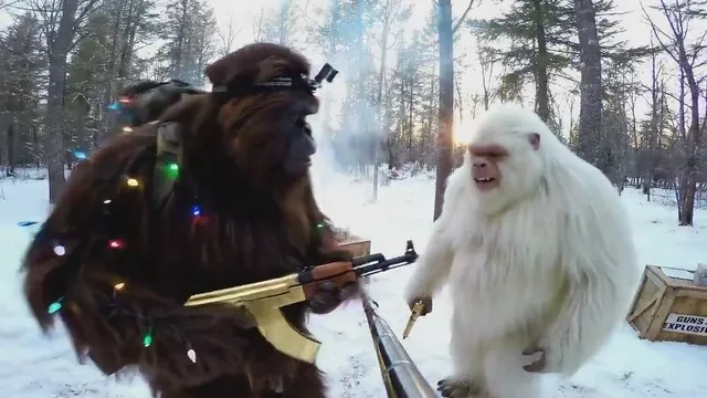 Bigfoot and Yeti at the Shooting Range