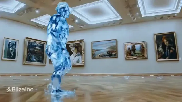 Liquid Man Art Gallery AI Music Video - OpenAI Sora Visuals