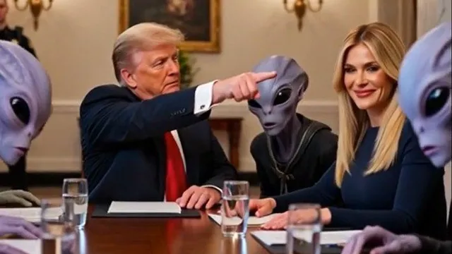 Trump Meets UFO Aliens At White House