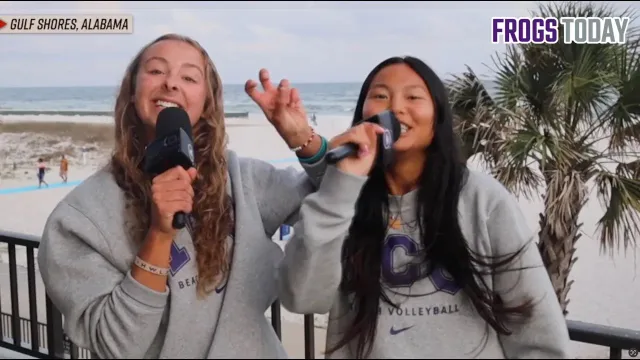 Frogs Today Show On Location in Gulf Shores hosted by TCU Beach, Hallie Corrine Frist & Kassidy Chun