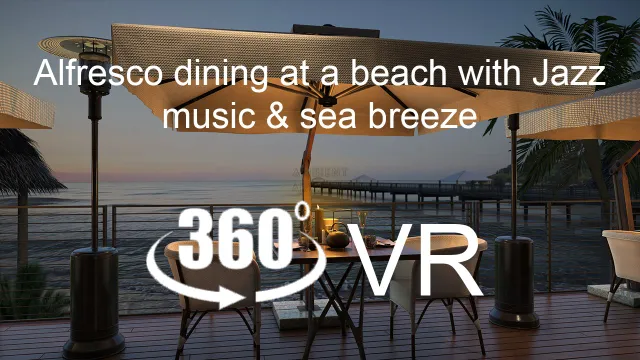 Alfresco dining at a beach with Jazz music & sea breeze