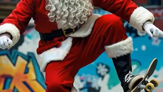 Santa Claus at the skate park