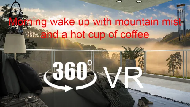 Morning wake up with mountain mist and a hot cup of coffee